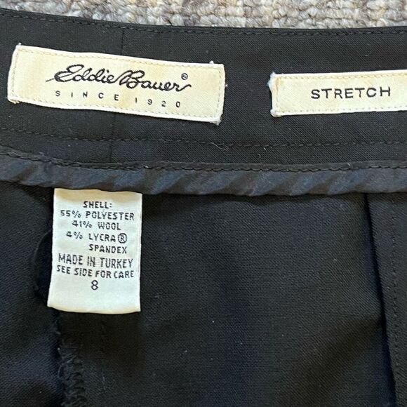 Eddie Bauer Women’s Size 8 Wool Blend Dress Pants Black Wide Leg Trousers - Picture 3 of 9
